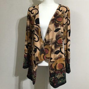 Womens Large Vintage Cardigan Floral Print Multicolor Take Two Clothing Co.